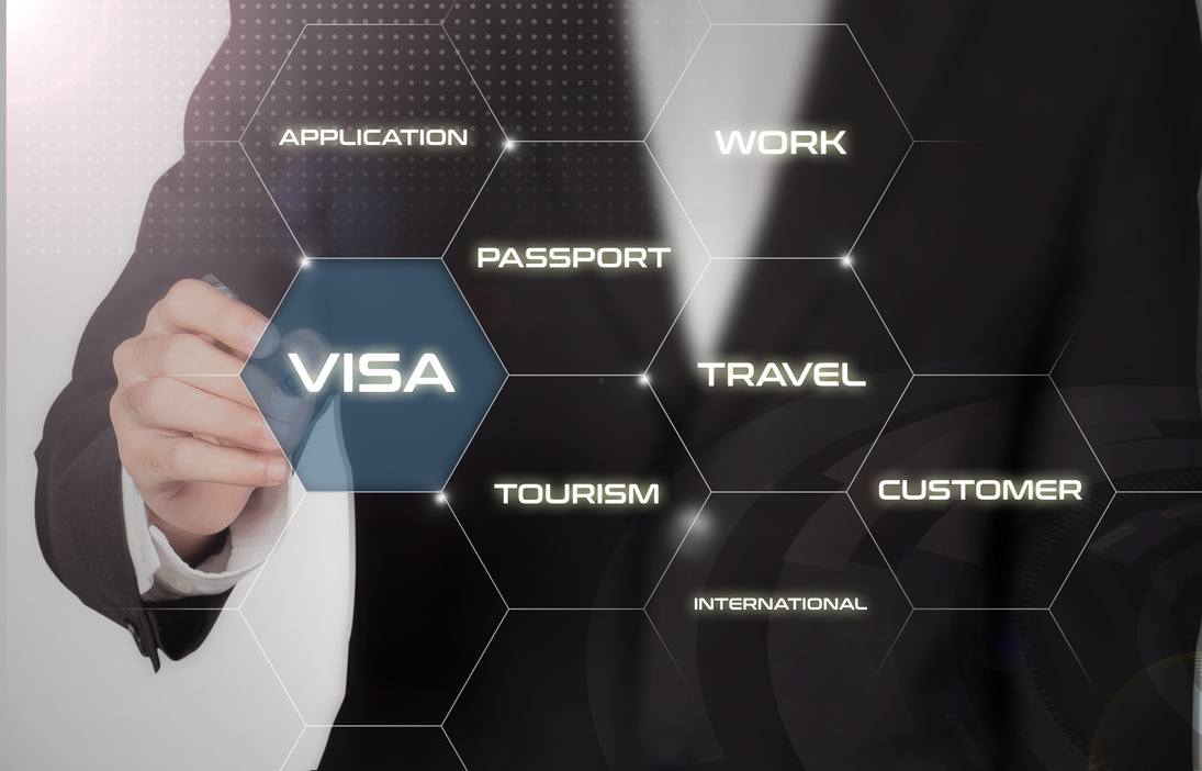 Concept about visa for traveling or working abroad